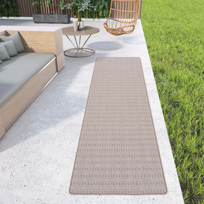 Tapis d’intérieur et d’extérieur, chemin de tapis réversible Cape Cod Taupe Trend