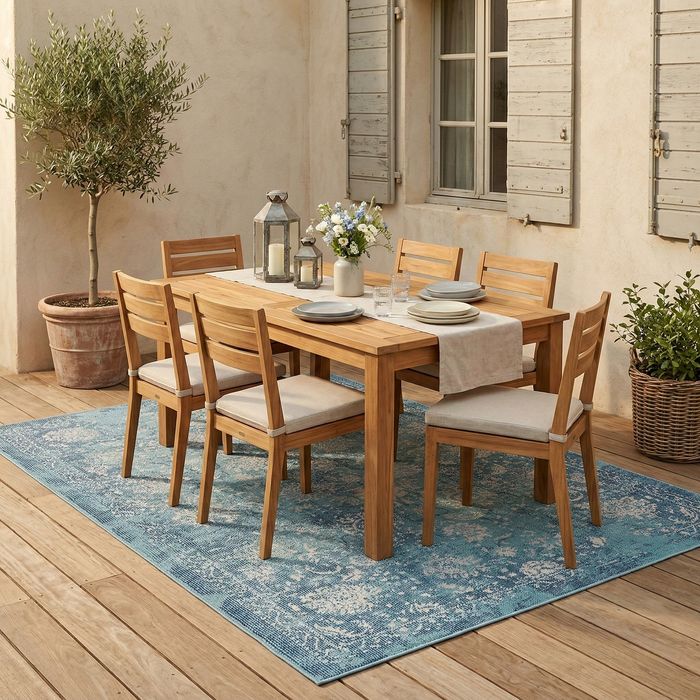 Tapis Intérieur Extérieur Lagos Vintage Orient Turquoise