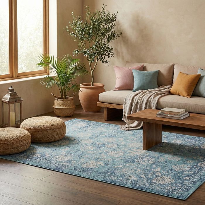 Indoor Outdoor Teppich Lagos Vintage Orient Türkis