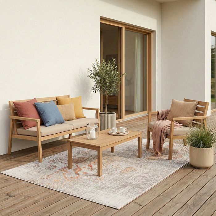 Tapis Intérieur Extérieur Lagos Vintage Gris