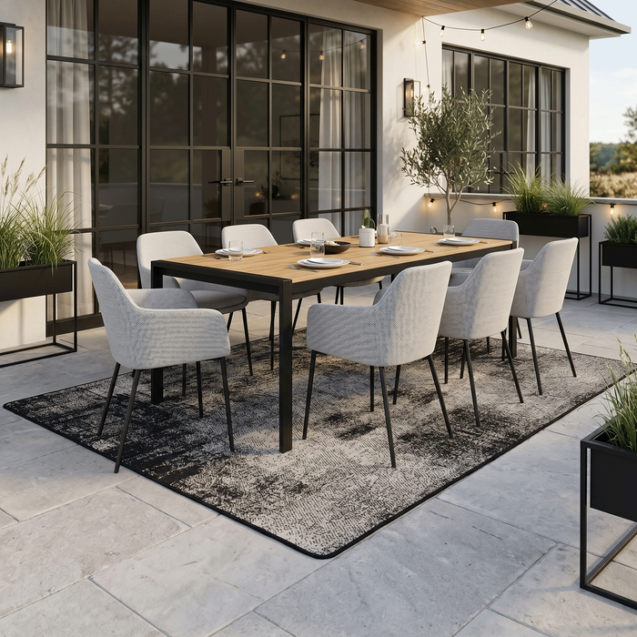 Tapis intérieur & extérieur réversible Newport noir melange