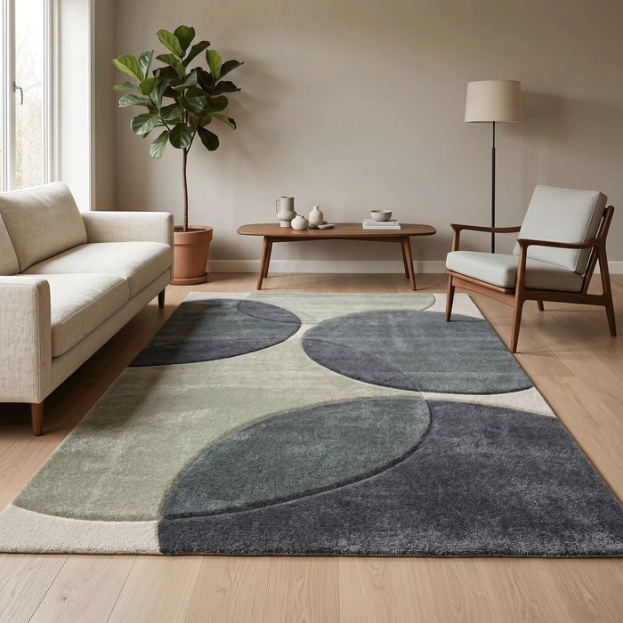 Tapis Design Maui Moderne Bleu Gris