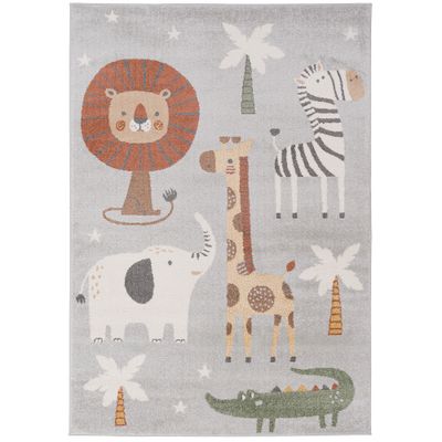 Alfombra Infantil Softstar Kids Animal Friends Gris