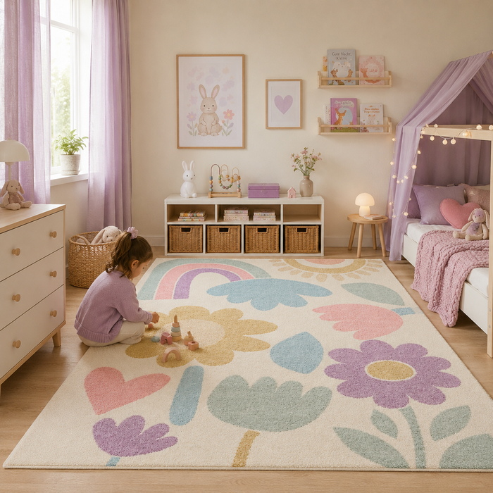 Kinderteppich Softstar Kids Happy Flowers Creme