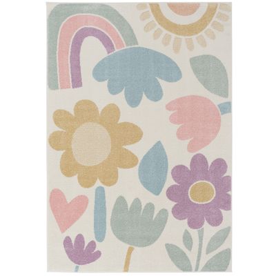 Alfombra Infantil Softstar Kids Happy Flowers Crema