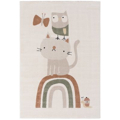 Alfombra Infantil Happy Kids Animal Rainbow Crema