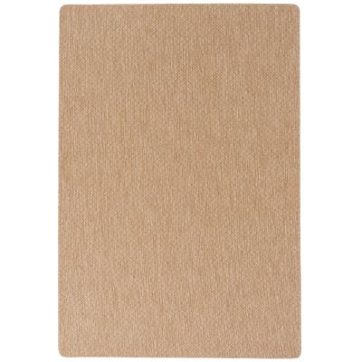 Alfombra de Tejido Plano Interior y Exterior Porto Beige Jaspeado con Diseño de Cuadros