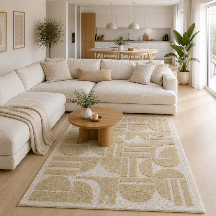 Designer Hochflor Teppich Nosy Sand Creme