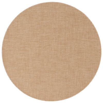 Binnen & Buiten Platgeweven Vloerkleed Porto Zand Gemêleerd Rond