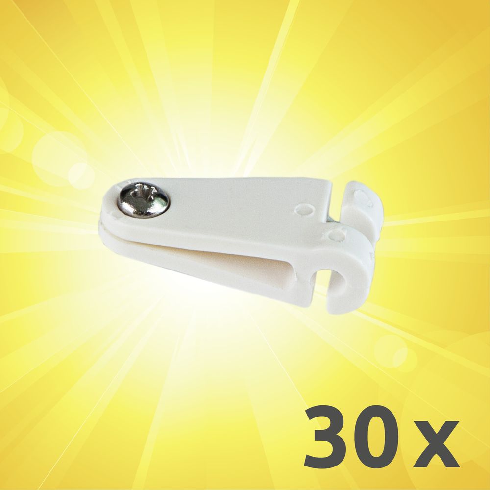 Windhager 10701 Laufhaken, Zubehr fr Seilspannmarkise / Sonnensegel, wei  (30er Pack) | yovivo.de