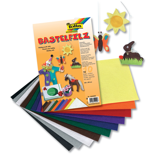 Folia Bastelfilz PASTELL 150g/m², 20x30cm, 10 Blatt Farbig Kaufen
