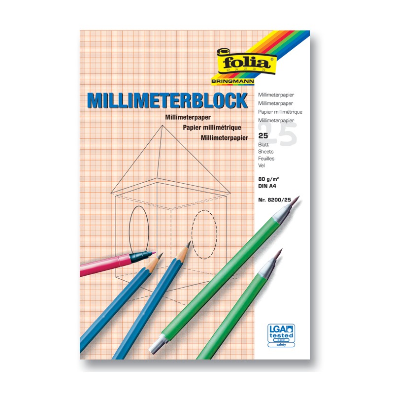 weiß Folia Zeichenblock 80g//m² 25 Bogen DIN A3