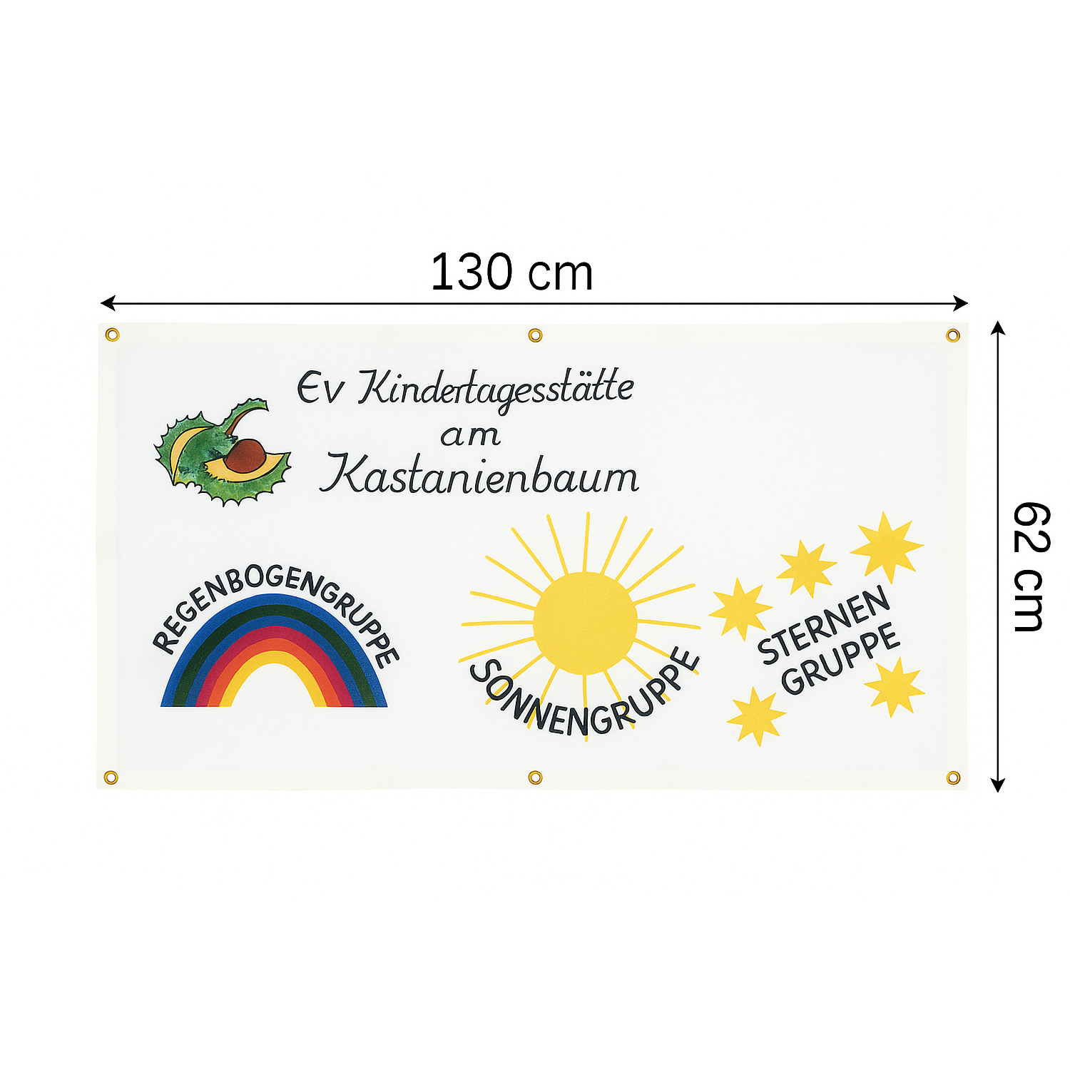 EDUPLAY 230-030 Banner Mit 6 Ösen Zum Selbstgestalten, 100