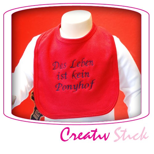 Latzchen Mit Spruch Das Leben Ist Kein Ponyhof Creativ Stick