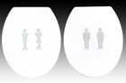 Toilettendeckel mit Piktogramm Mann und Frau