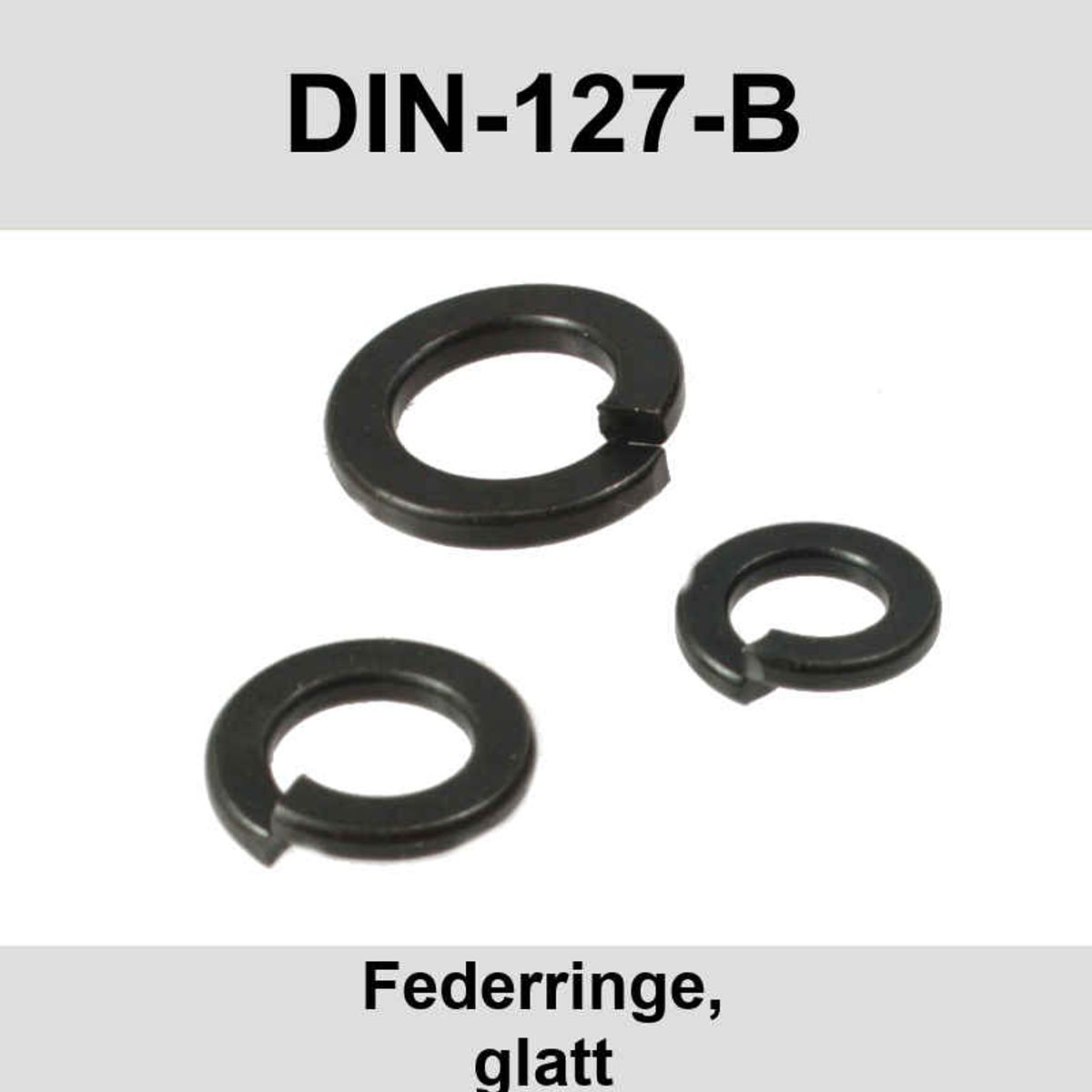 DIN 127 M6 Federringe Blank Federstahl Form B glatt 1.4310 Sprengringe Scheiben