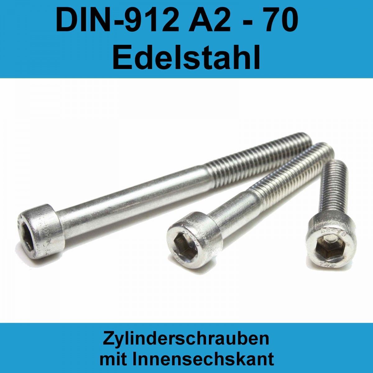M8 DIN 912 A2 - 70 Zylinderschrauben mit Innensechskant