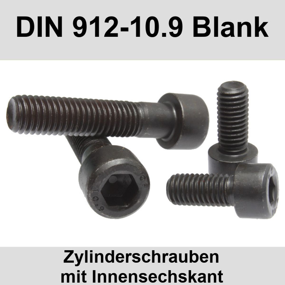 M5 DIN 912 10.9 Stahl Zylinderschrauben Innensechskant blank Kopf ISO 4762 M5x