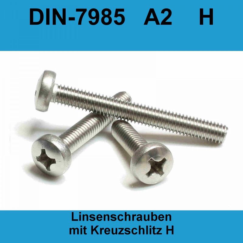 10 Viti Testa Lenticolare M4x45 DIN 7985 In Acciaio Inox A2 - Kreuzschlitz