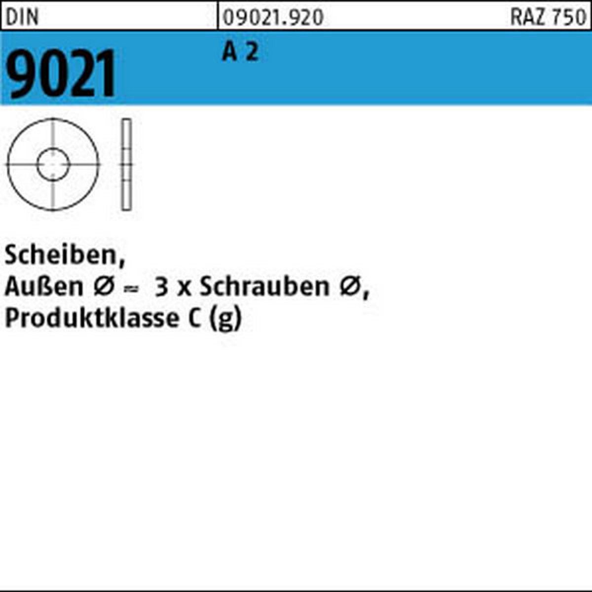 6,4 DIN 9021 Scheiben Stahl A2 Edelstahl ISO 7093