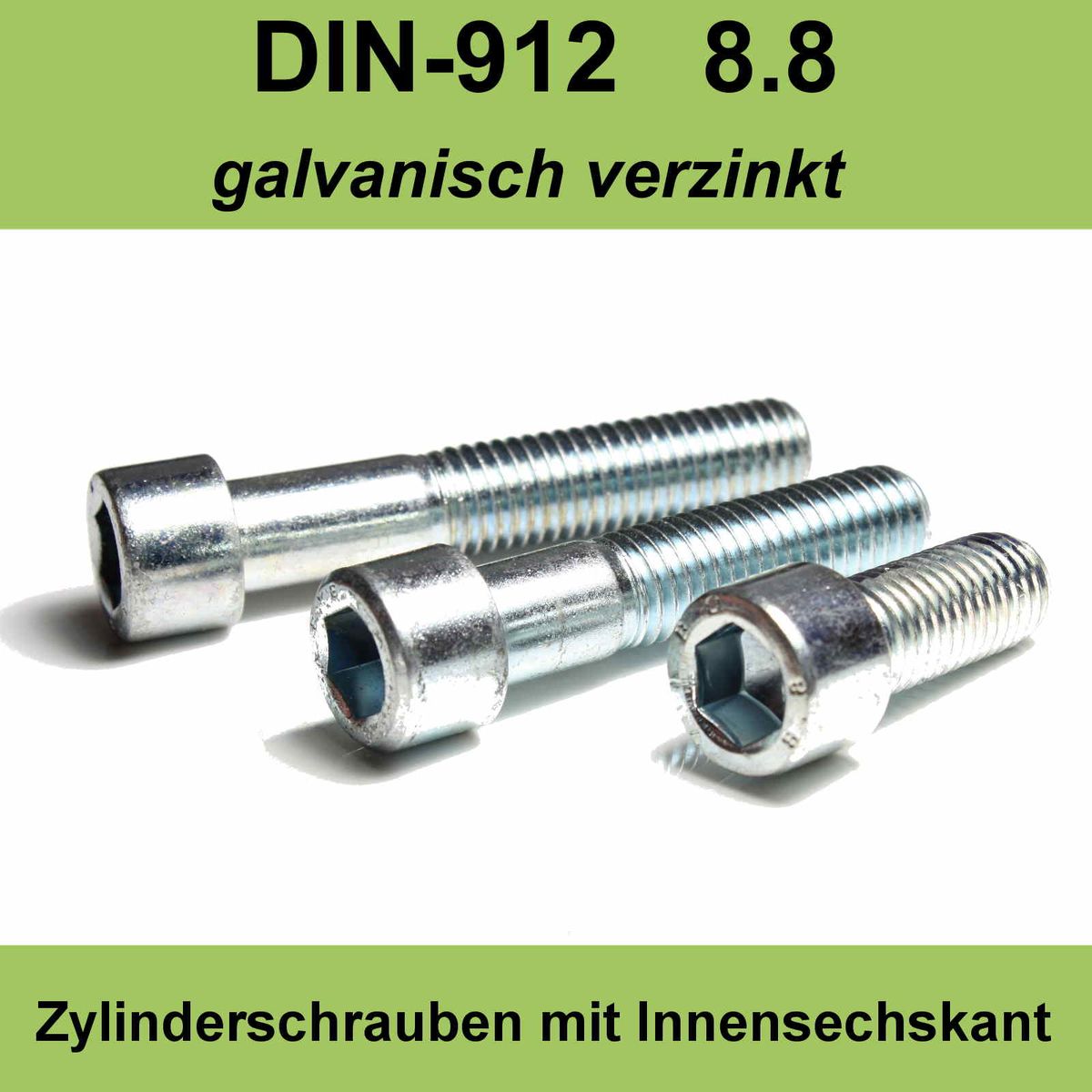 M4 DIN 912 Zylinderschraube Innensechskant Zylinder Kopf Schrauben verzinkte M4x