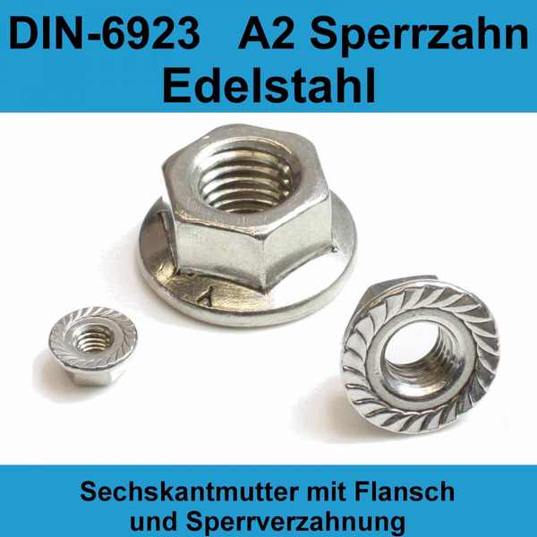 15-tlg. M6 Schrauben Set Edelstahl A2 V2A - Flanschschrauben Mit Muttern & Unterlegscheiben - Für Maschinen & Bau