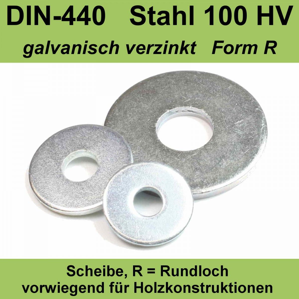 50 Scheiben DIN 440 verzinkt R 17,5