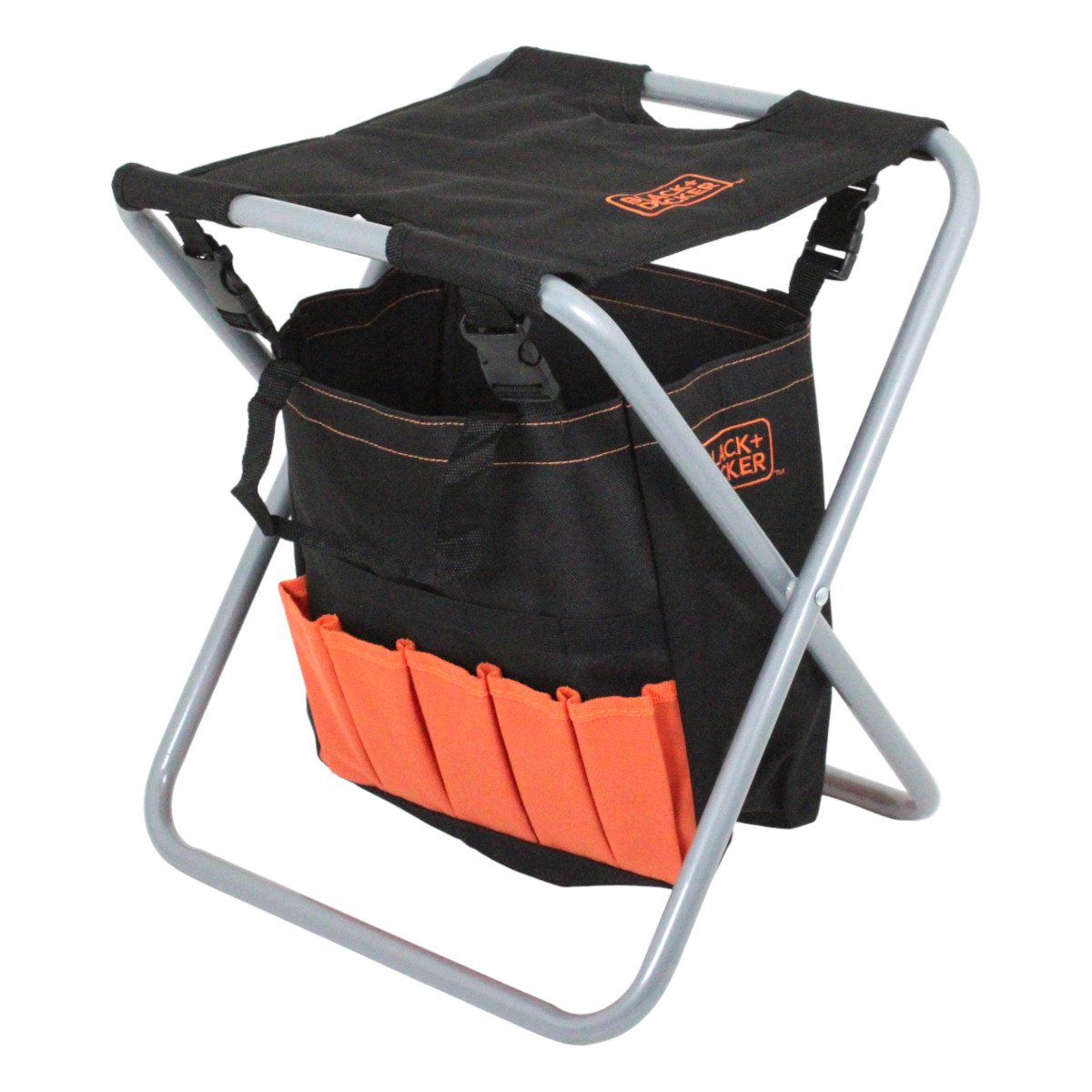 Black + Decker Falthocker mit abnehmbarer Tasche Sitz Angelhocker Camping Hocker