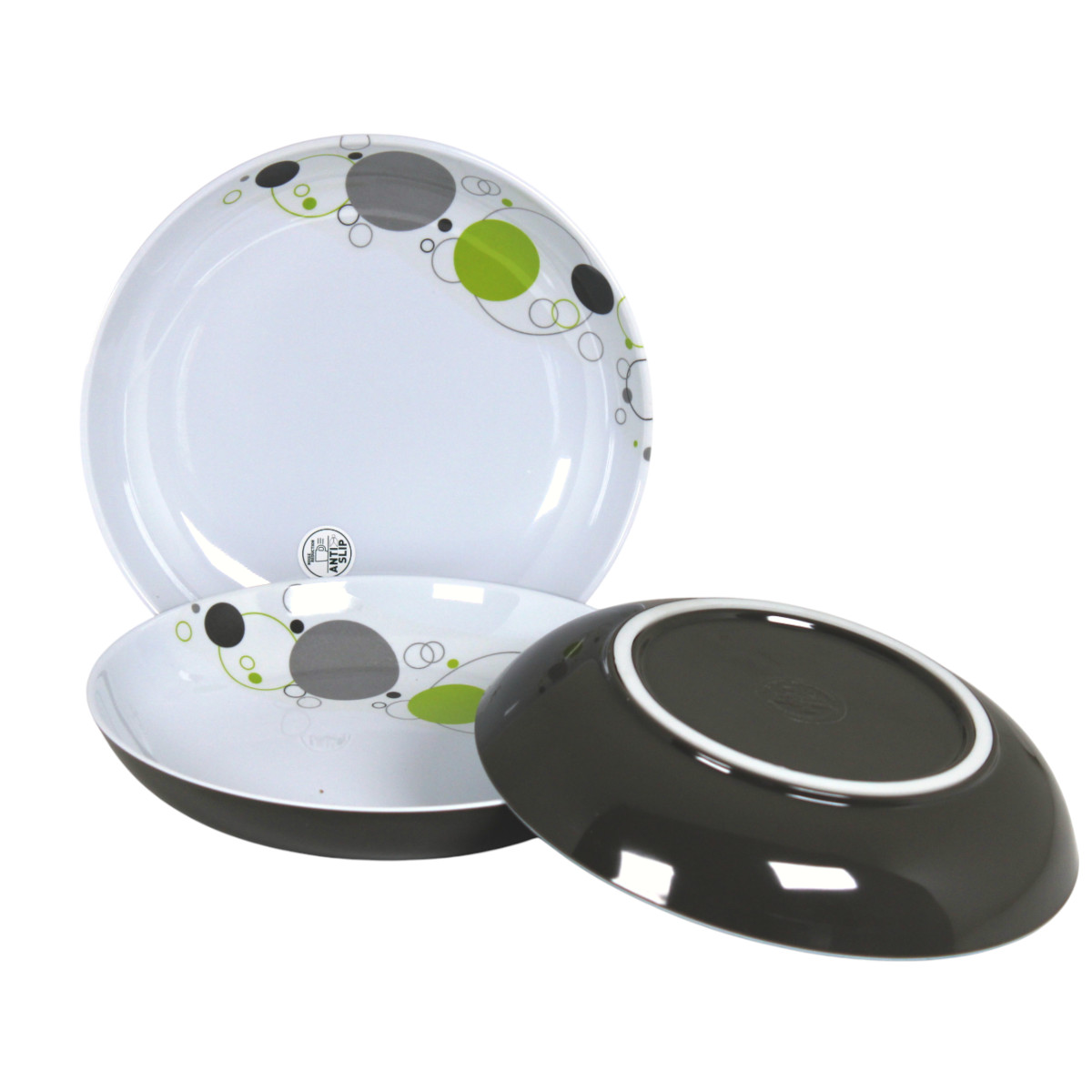 3 Stück Brunner Space Suppenteller Ø 21 cm Teller Melamin Antirutsch Set