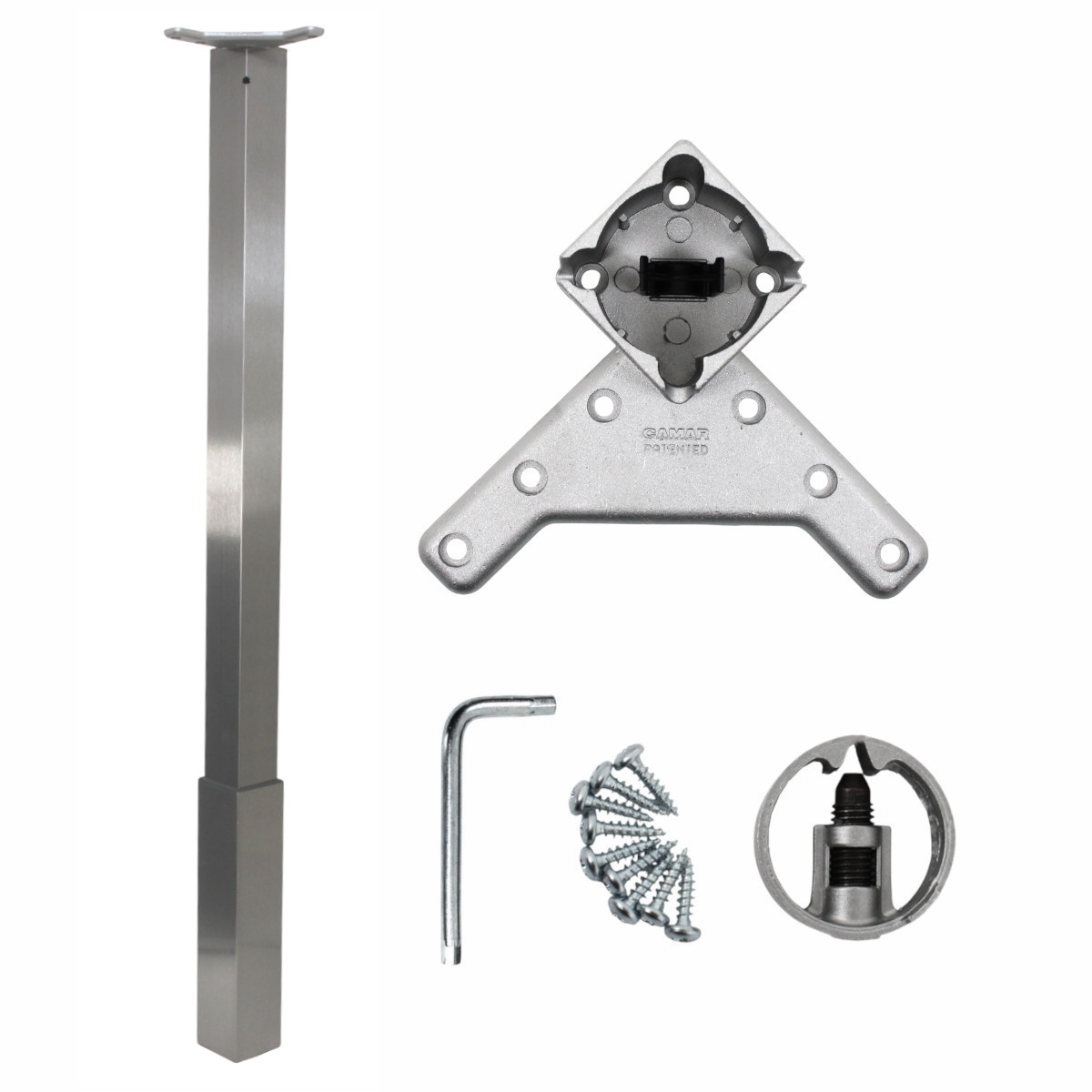 Camar Teleskop Tischbein Höhe 100 - 110 cm Eckig Edelstahloptik Silber