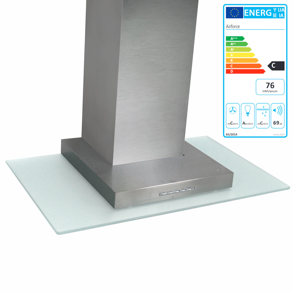 Airforce F35 80 X/V RLN FOHR Dunstabzugshaube Wandhaube Abluft Umluft Glas 80 cm