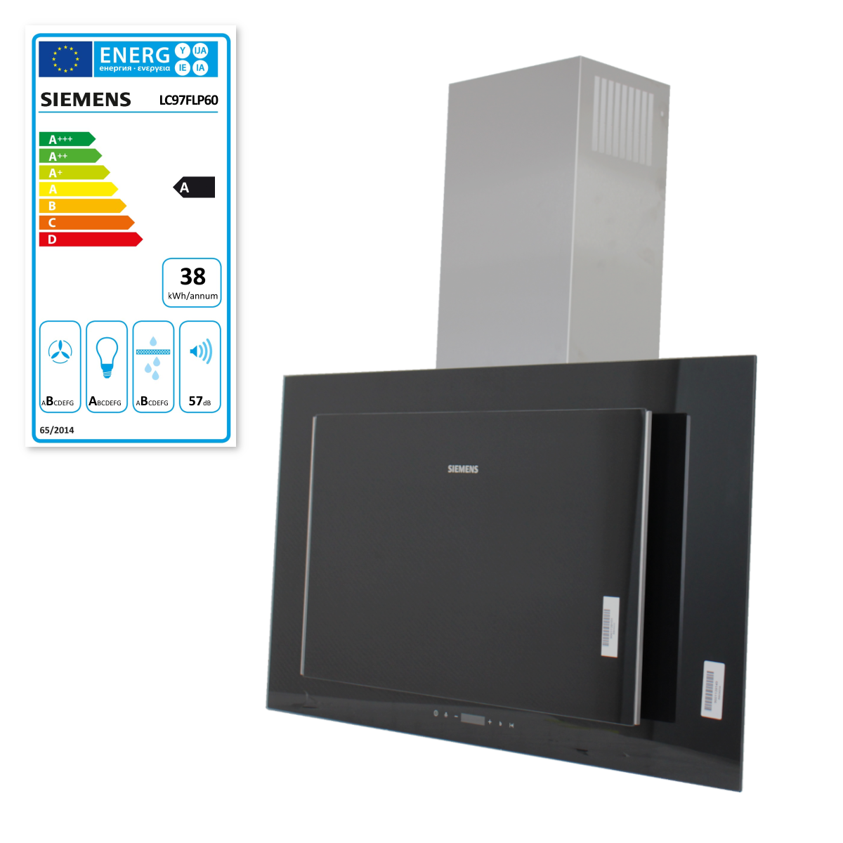 Siemens iQ500 LC97FLP60 Dunstabzugshaube 90 cm Wandhaube Kopffreihaube Schwarz