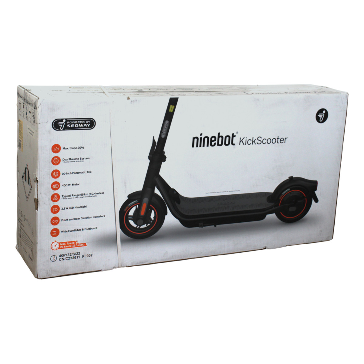Ninebot by Segway F65I E-Scooter Elektroscooter 25 km/h Schwarz 400 W