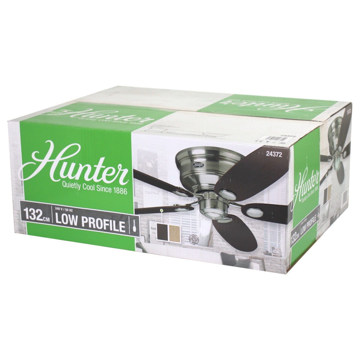 Hunter 24372 Deckenventilator Low Profile Chrom gebürstet Ahorn Braun 112 132 c