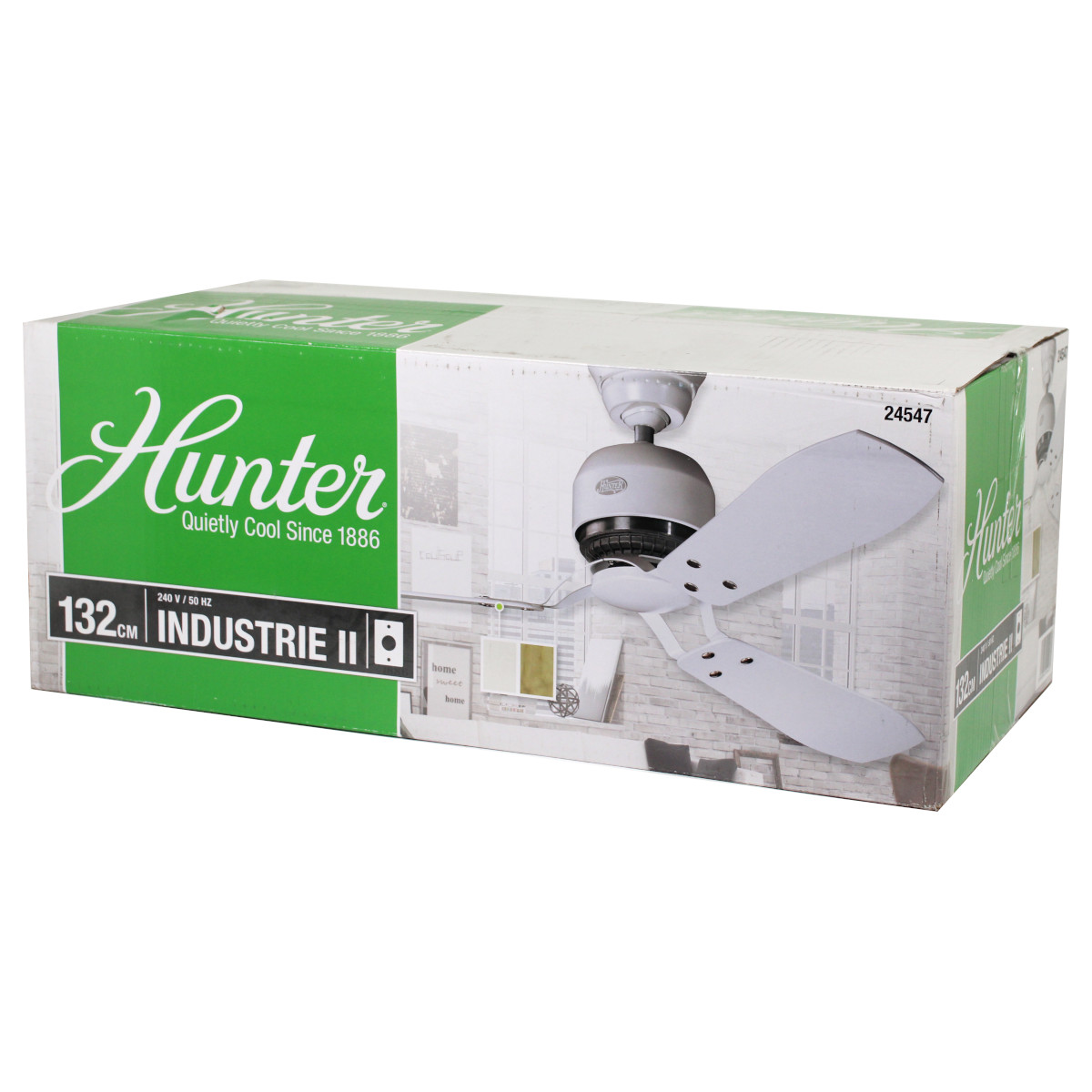 Hunter 24547 Industrie II Deckenventilator Ventilator Weiß Ahorn 132 cm