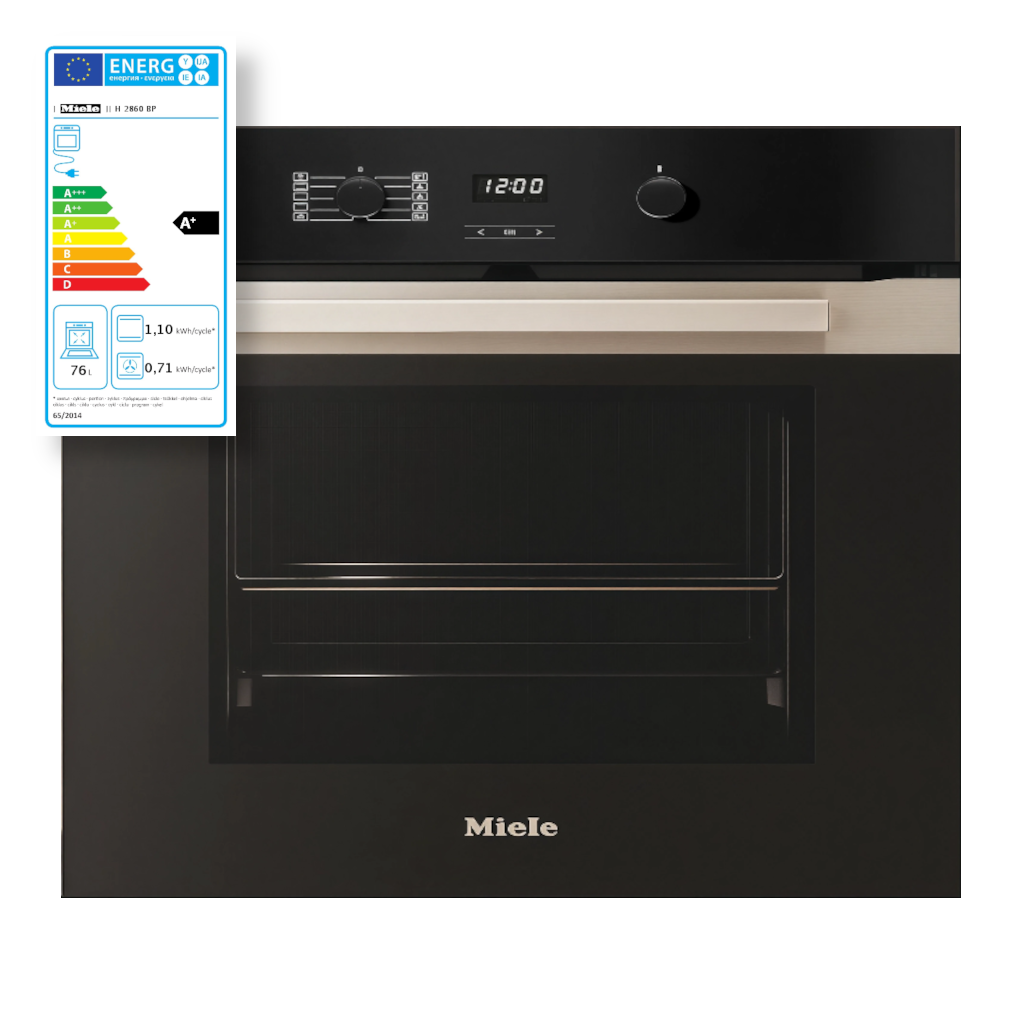 Miele H2860BP Einbau Backofen 60cm Heißluft Pyrolyse Edelstahl Schwarz A+
