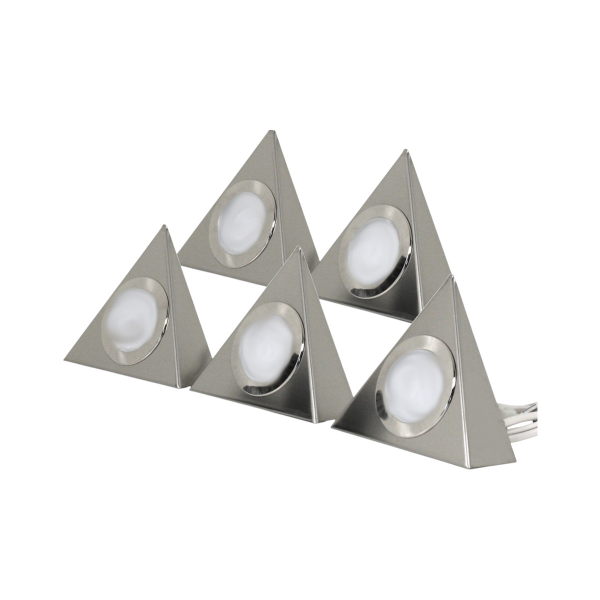 Domus Line 5er Set Piramide LED-Einbauleuchten Aufbaustrahler 20 W in Edelstahl