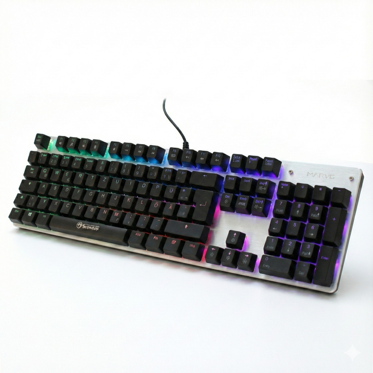 Marvo Scorpion KG942 Mechanische Gaming-Tastatur Outemu Blue Alu QWERTZ RGB USB