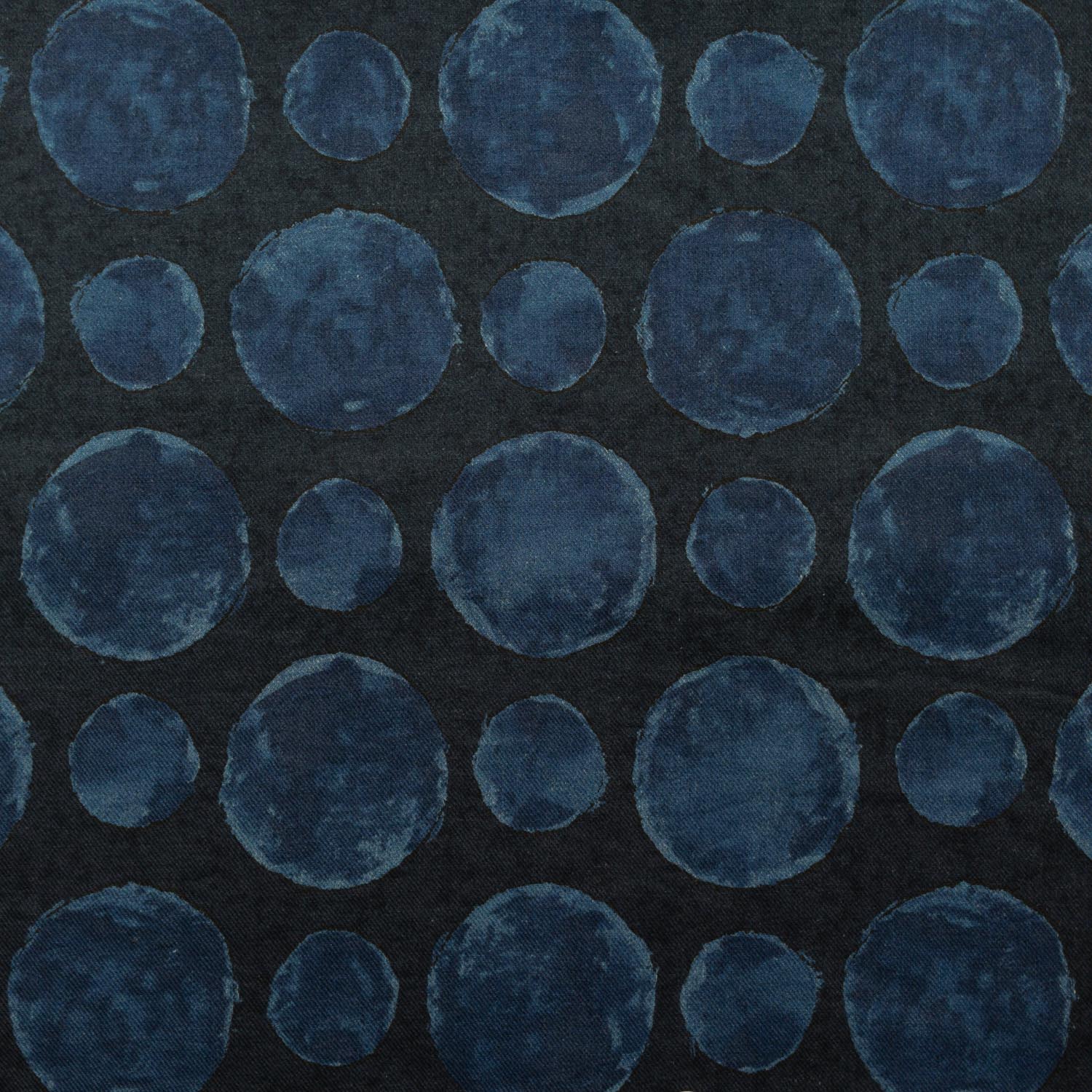 Baumwolle Leinen Twill Punkte dunkelblau navy