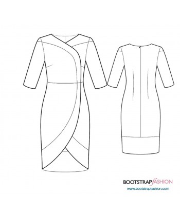 Custom-Fit Sewing Patterns - Wrap Dress Contrast Trim | plentyShop LTS