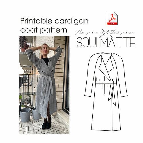 Womens Cardigan sewing pattern pdf, Sewing pattern for women, open