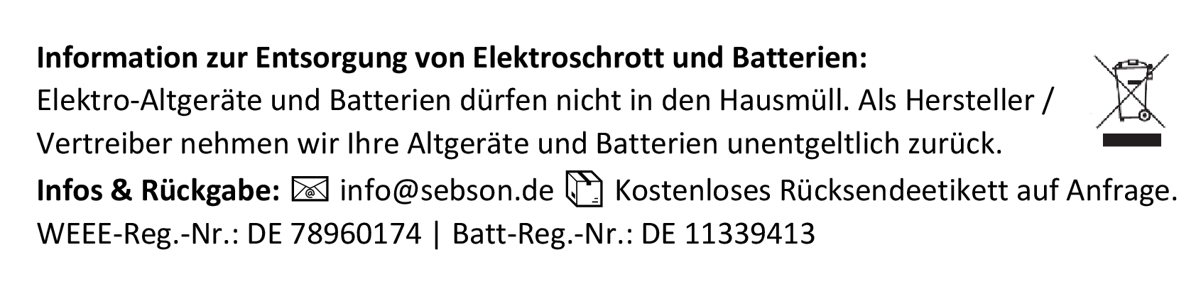 Entsorgungshinweis
