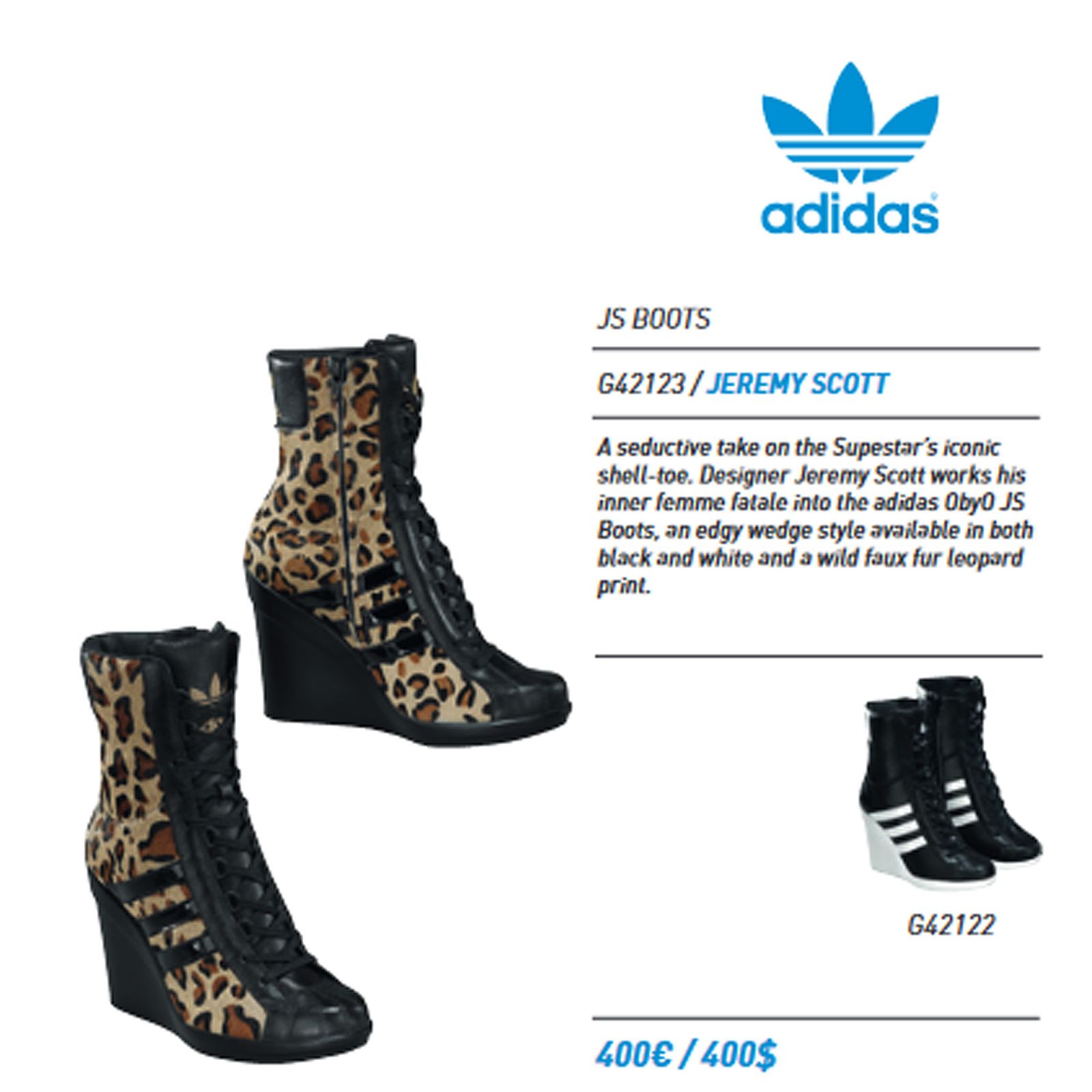 Adidas Jeremy Scott Wedge Hi JS Boot Shoes Superstar Wedge G42122