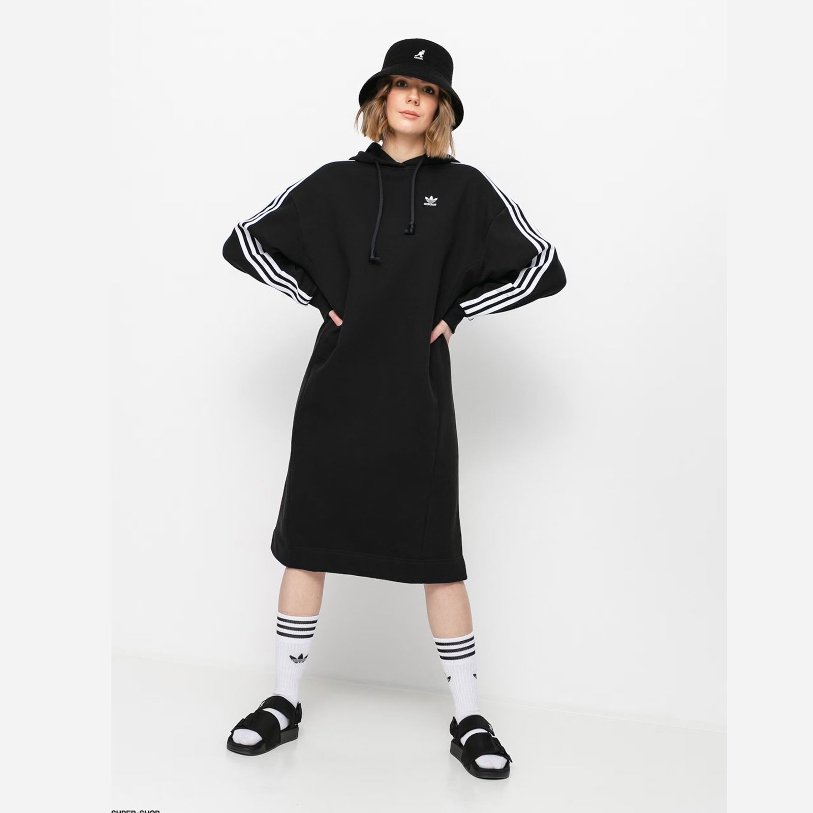 Adidas Hoodie Dress GN2782 Casual Trefoil Maxi Dress Originals Oversized Black | eBay Adidas Hoodie Dress GN2782 Casual Trefoil Maxi Dress Originals Oversized Black | eBay
