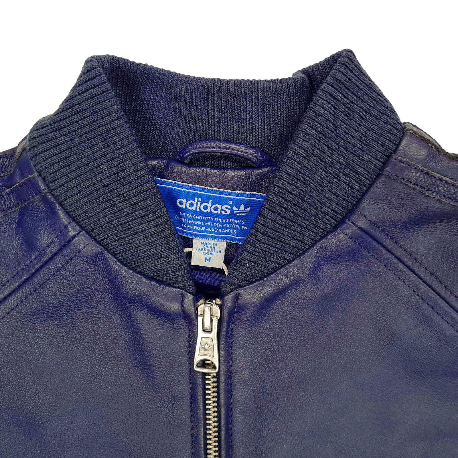 Adidas Originals Leather Jacket Vespa Men's Jacket Navy Rarity New