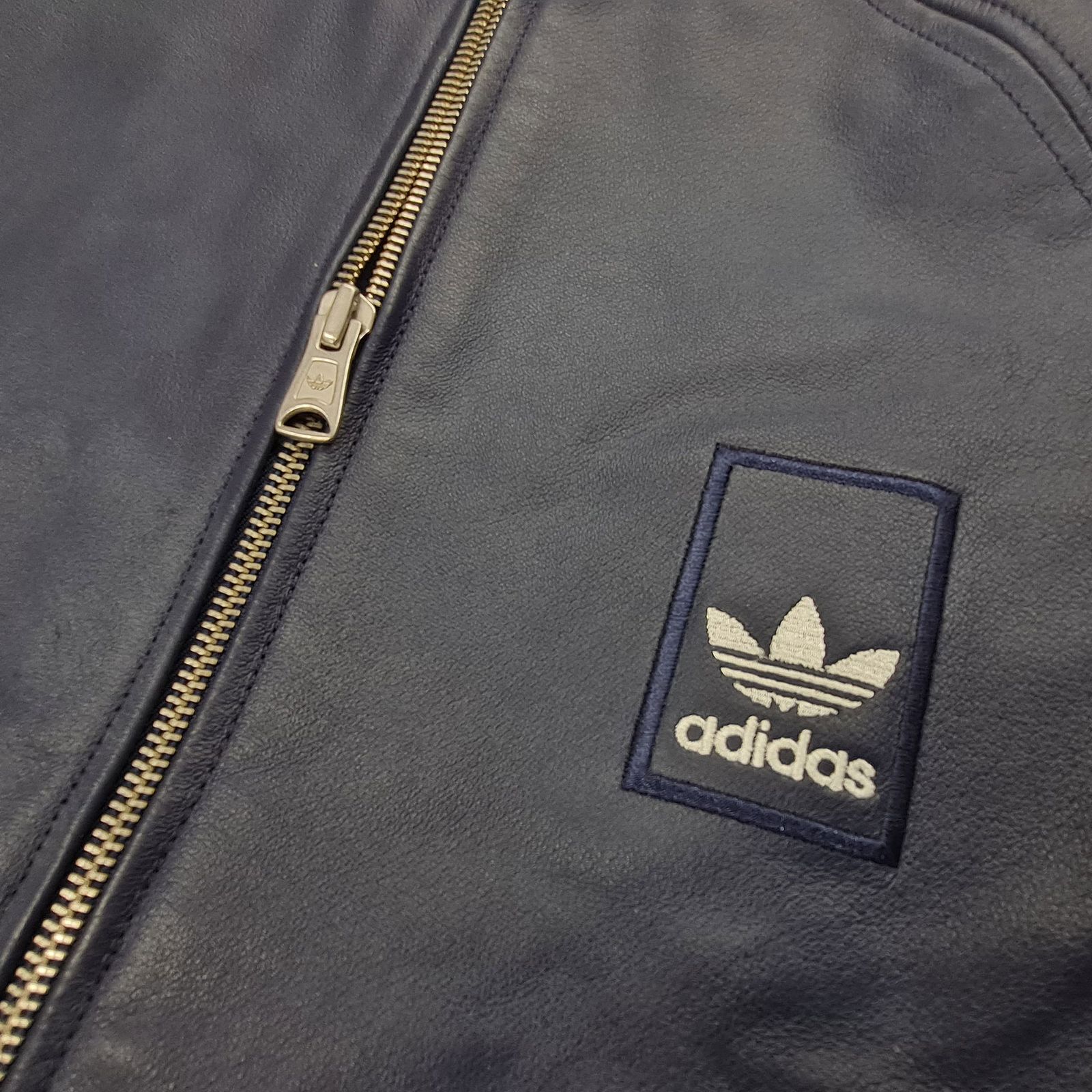 Adidas Originals Leather Jacket Vespa Men's Jacket Navy Rarity New