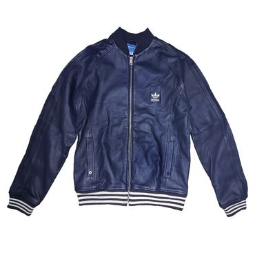adidas Vespa アディダス レザーライダースジャケット Adidas Originals Leather Jacket Vespa Men's Jacket Navy Rarity New