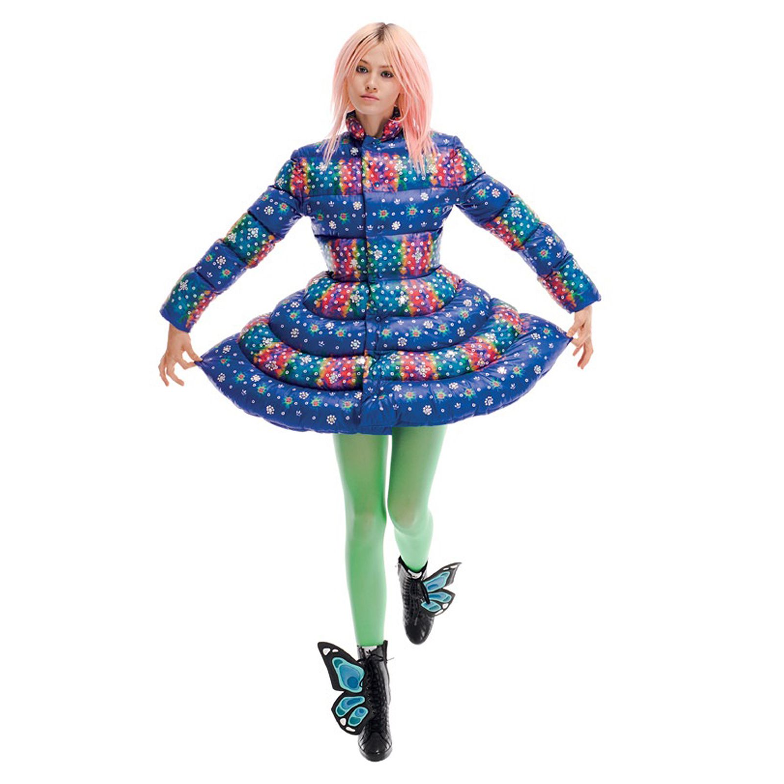 Adidas X Jeremy Scott JS Tiedye Coat gefütterte Winter Jacke