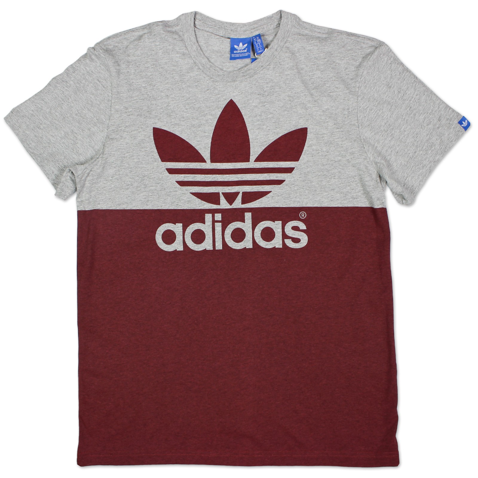 Details about Adidas Originals Graphic Colorblock Trefoil Tee Shirt Mens Grey Dark Red M show original title Details about Adidas Originals Graphic Colorblock Trefoil Tee Shirt Mens Grey Dark Red M show original title