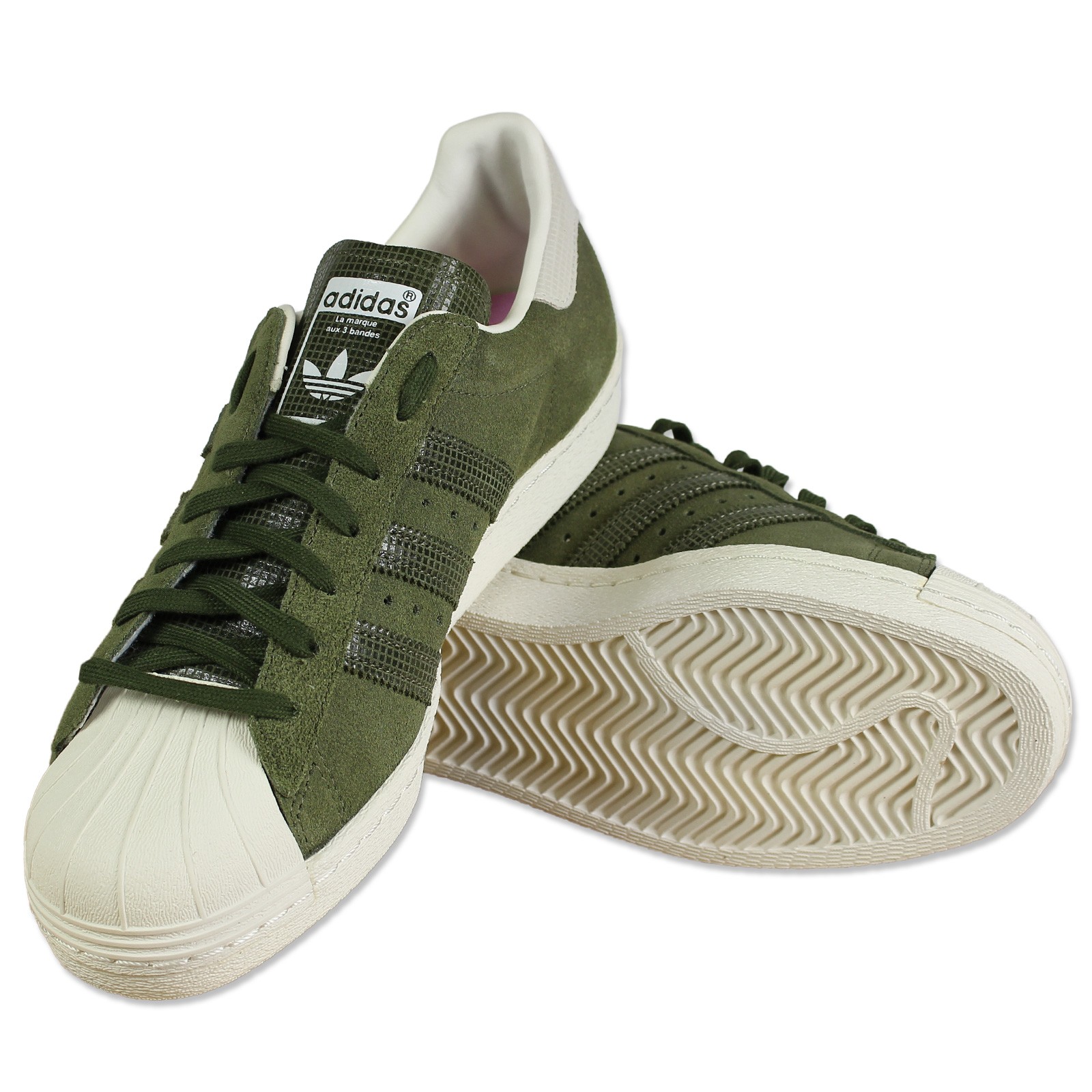 Vert Adidas Suède Tennis Kaki Chaussures S81324 Originals Daim Détails Sur Superstar 80s EDH29I